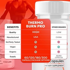 (5 Pack) Thermo Burn Pro Advanced Energy & Fitness Vitamin ThermoBurnPro 300 Ct