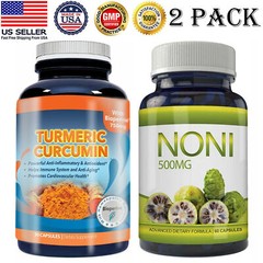 Turmeric Curcuminoids Caps Noni Fruit Powder 500MG Weight Loss Capsules 2 Pack