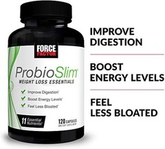 FORCE FACTOR ProbioSlim – Digestive & Weight Support, 120 Capsules for Men/Women