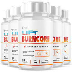 (5 Pack) Lift Burncore Natural Energy & Fitness Support Supplement 300 Capsules