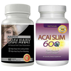 Anti Gray Hair Color Restoration Supplement Acai Berry Weight Management 60 Caps