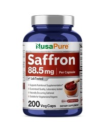 NusaPure Saffron Extract 88.5mg 200 Veggie Caps (Non-GMO & Vegan)