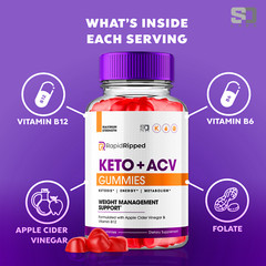 Rapid Ripped Keto, Rapid Ripped ACV Weight Loss & Fat Burn Gummies (1 Pack)