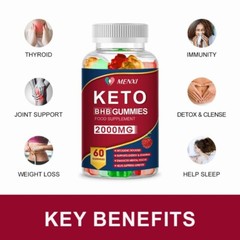 60pcs Advanced Keto Gummies Best Night Time Fat Burner Weight Loss Supplement