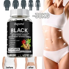 Black 120 Softgels – Helps with Rapid Weight Loss, Appetite Control and Energy