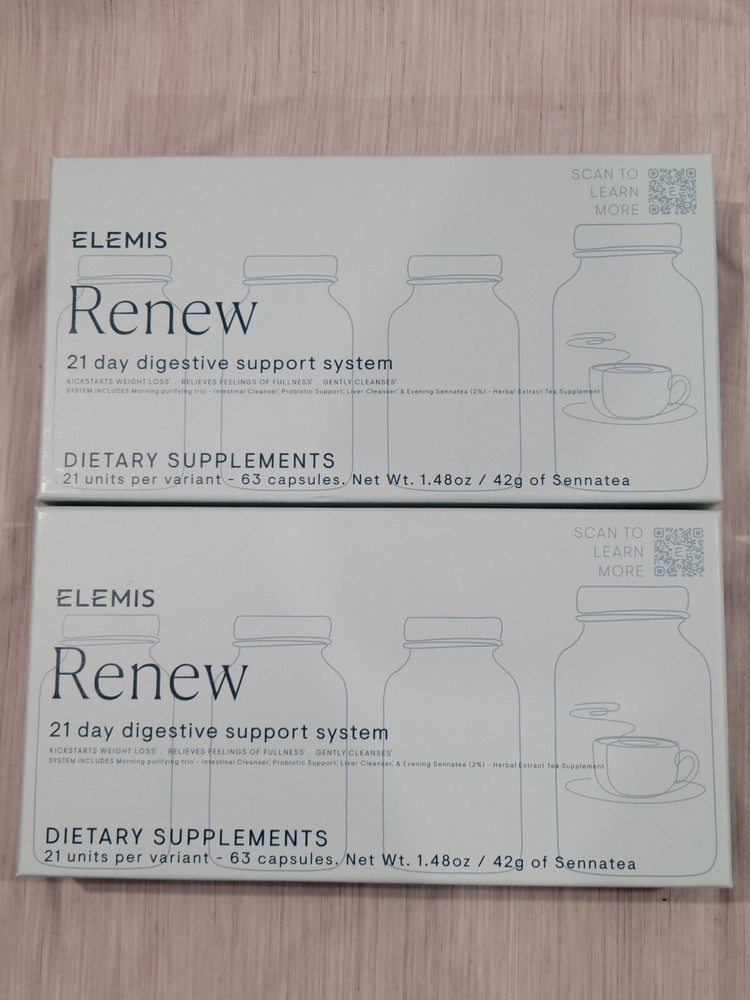 2x Elemis Renew 21 Day Digestive Support System Exprtn Date 02/2025 Boxes