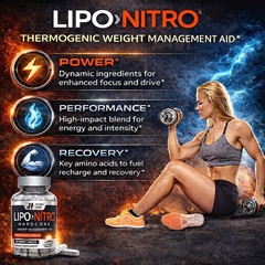 LIPONITRO DIET PILLS with Max Energy THERMOBURN COMPLEX 120 Tablets