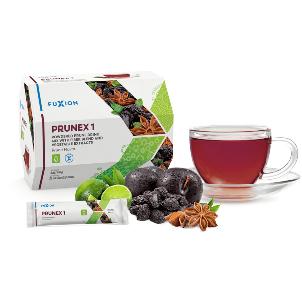 Fuxion Prunex-1 Detox Colon Cleanse Prune Flavor Fiber Tea Blend-28 Sticks