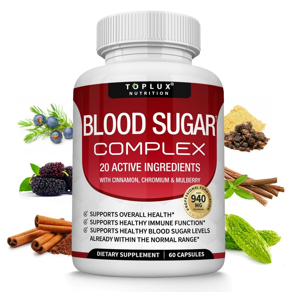 Blood Sugar Complex Supplement – Supports Healthy 60 Count (Pack of 1)