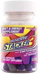 1x Bottle Stacker 3 Chitosan – Energy Diet Burn Fat Weight Loss – 20ct