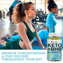 Keto BHB Gummies Apple Cider Vinegar ACV Vitamin B Weight Loss Fat Burner 60Pcs