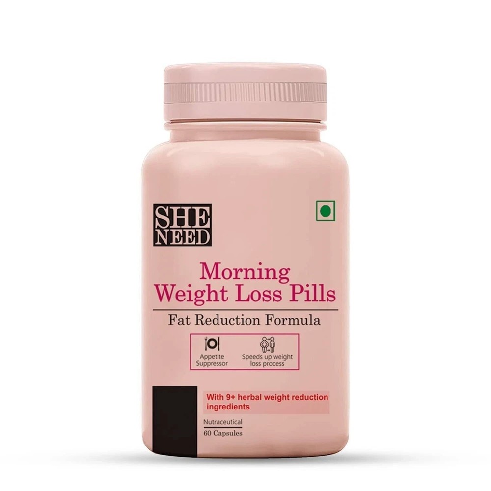 SheNeed Morning Weight Loss Pills With Fat Reduction Formula Vegan – 60 Capsules
