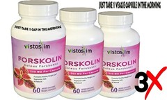 Lot of 3 FORSKOLIN EXTRACT FOR WEIGHT LOSS by VistaSlim. Extreme KETO Boost Comp