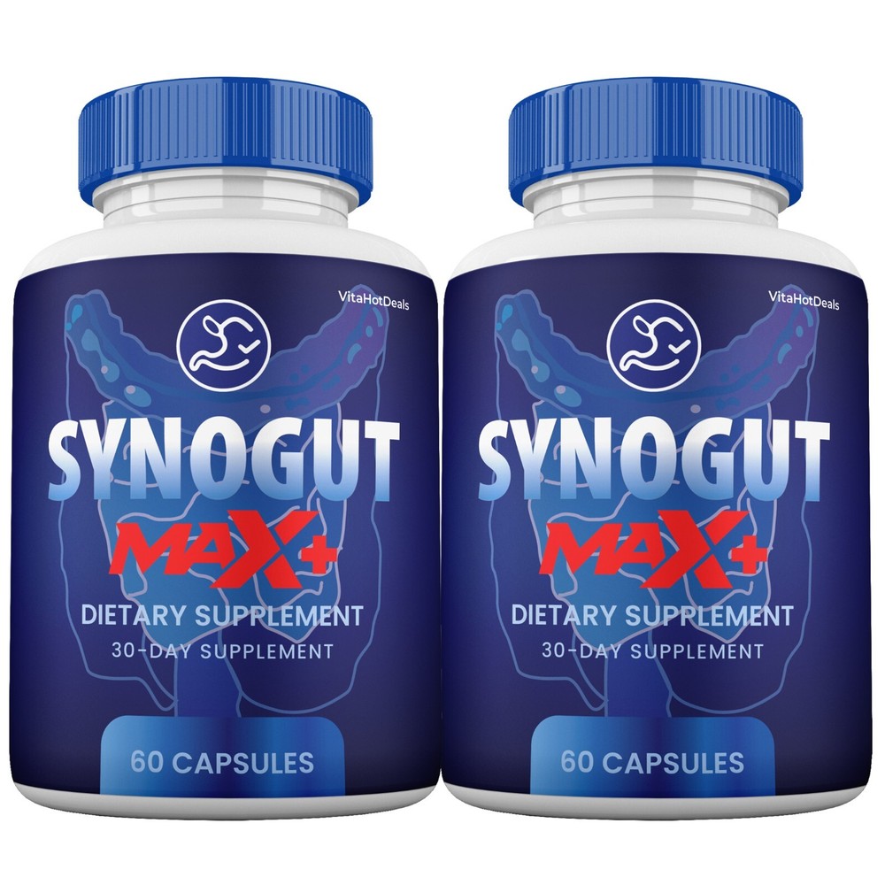 Synogut Max + Capsules, Higher Strength Pills for Gut Health (2 Pack)