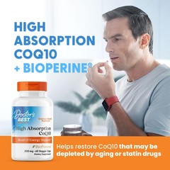 Doctor&rsquo;s Best High Absorption CoQ10 200mg with 60 Count (Pack of 1), White