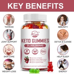 10/60PCS Keto ACV Gummies 2000mg Weight Loss Fat Burner Appetite Suppressant