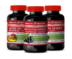 African Mango Lean 1200mg Extract + Acai Fruit, Resveratrol (3 Month Supply)