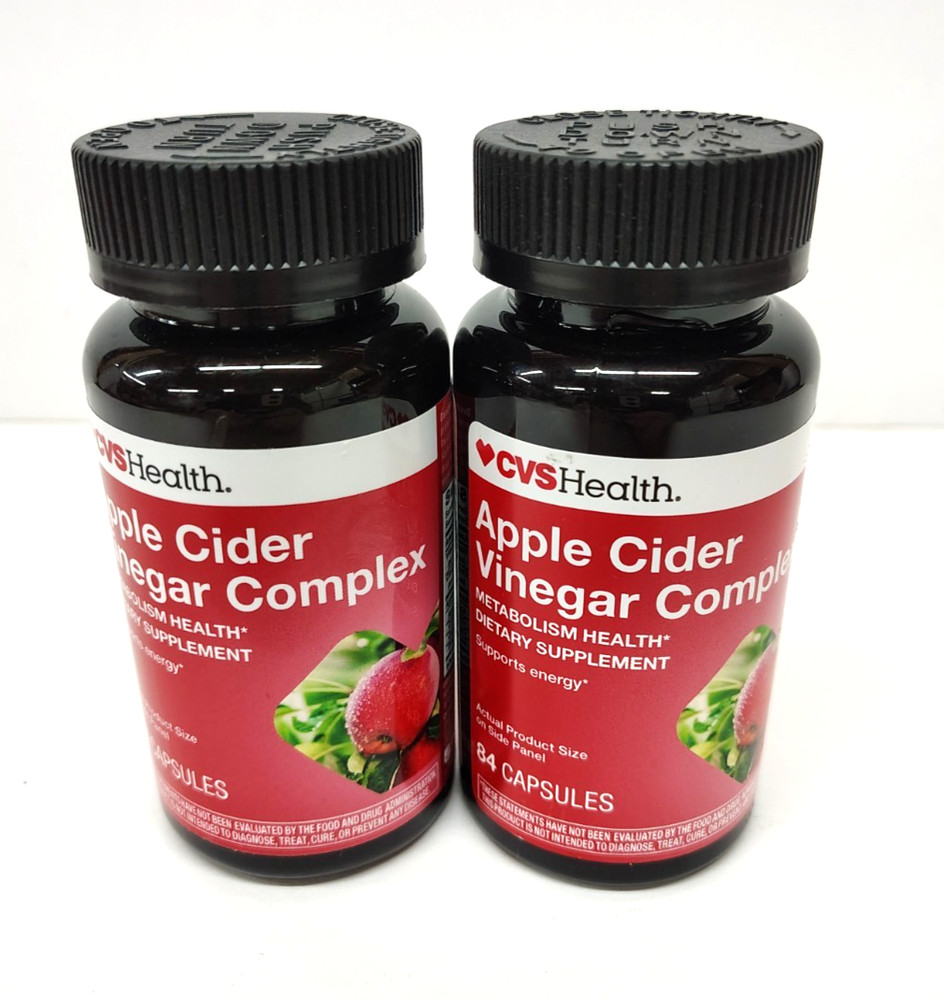2 x CVS Health Apple Cider Vinegar Complex Metabolism 84ct Each Exp 07/2027