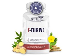 Nation Health MD T-thrive Men’s Health Supplement-90 Capsules Exp 05/27