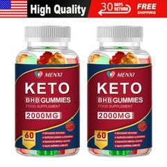 2Pack Keto Slimming Gummies 2000mg Apple Cider Vinegar ACV Weight Loss 60 Gummy