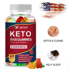60Pcs Keto BHB Gummies Fat Burner ACV Weight Loss Supplement Boost Energy 2000mg