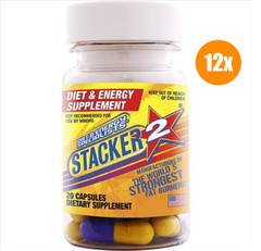 Stacker Two Dietary supplement Fat Burner Weight Loss Capsules, 12 Bottles