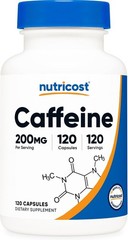 Caffeine Pills 200mg Gluten Free Non-GMO 120 Capsules Energy Boost