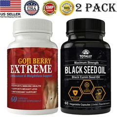Goji Berry 500mg Weight Management & Black Seed Oil Immune Support Supplement