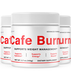 (3 Pack) Cafe Burn Powder Support For Weight Management & Fitness 90 Servings