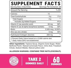 MAV Collagen Gummies for Women 200mg Hydrolyzed Collagen + 2500mcg Biotin, 60 ct