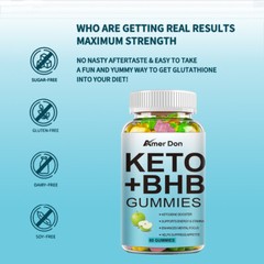 Keto BHB Gummies Apple Cider Vinegar ACV Vitamin B Weight Loss Fat Burner 60Pcs