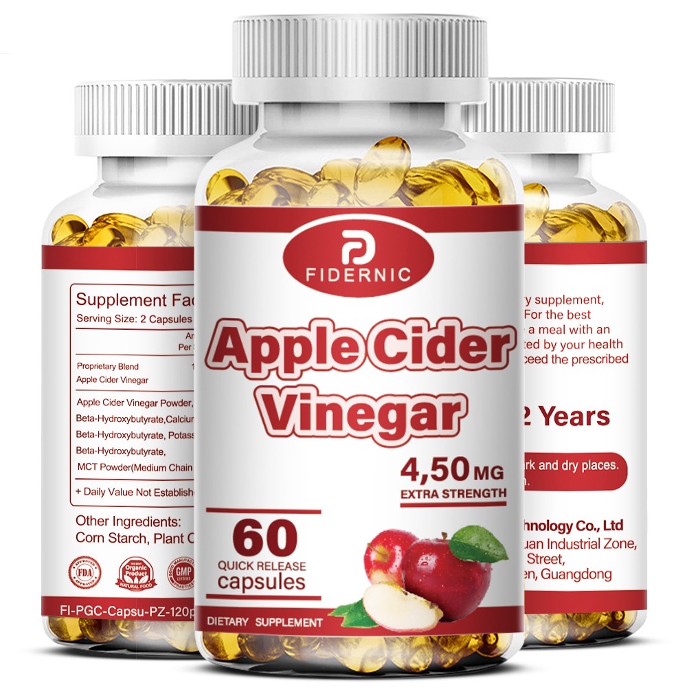 3 bottles Organic Apple Cider Vinegar Capsules for Weight & Digestive Support