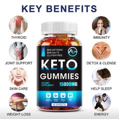 Keto ACV BHB Gummies For Fat Burn Weight Loss Detox Keto Diet Pills 60 Gummy