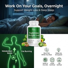 Nighttime Fat Burner Supplements Appetite Suppressants Weight Loss Pills 30