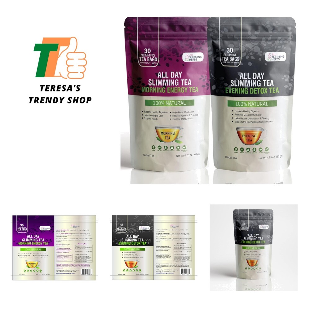 All Day Slimming Tea For Weight Loss – All Natural 30 Days Detox Tea That Fla…