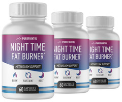 Night Time Fat Burner – Metabolism Support – 3 Bottles 180 Capsules