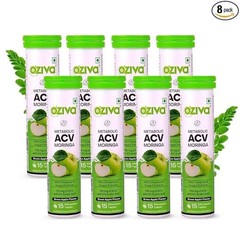 Pack of 8 – OZiva ACV Moringa For Weight Loss Effervescent Tablets /Green Apple.
