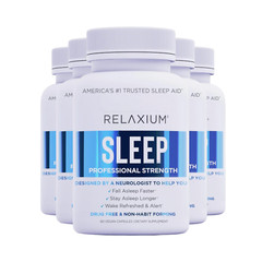 5 Pack Organic Relaxium Sleep Supplement Natural Sleep Support 300 Capsules