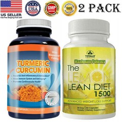 Turmeric Curcumin Immune Support Supplement and Lemon Powder Weight Management