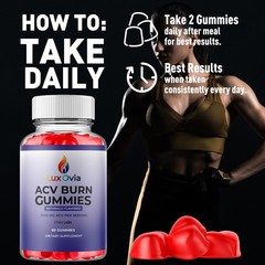 (3 Pack) LuxOvia Burn ACV Gummys 1000MG Advanced LuxOviaBurn Vitamin 180 Gummies