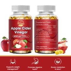 Apple Cider Vinegar + BHB 1600 Mg Capsules For Digestive & Weight Loss Support