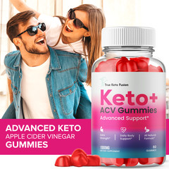 (2 Pack) True Keto Fusion Gummies Keto+ ACV TrueKeto Apple Cider Vinegar (120ct)