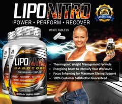 LIPONITRO THERMOBURN Diet Pills + ENERGY – 120 White Bisect Tablets