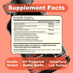 Keto Diet Pills Berberine,Malic Acid,Advanced Ketogenic Caps Fat Burner 6o Pills