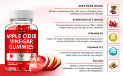 Apple Cider Vinegar Gummies With ACV Mother (60 Gummies, 1 Bottle)