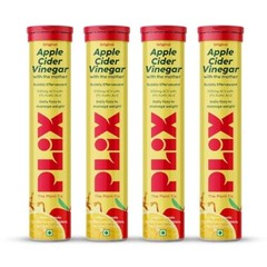 PLIX THE PLANT FIX Apple Cider Vinegar Tablet weight loss Pack 4 (Lemon Masala)