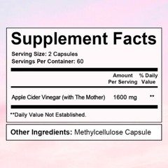 APPLE CIDER VINEGAR Capsules Suppress Appetite Healthy Weight Management 30-120