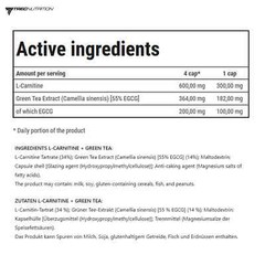 L-CARNITINE WITH GREEN TEA SUPPLEMENT – Weight Loss Slimming Pils Fat Burner