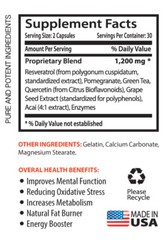 Resveratrol Powder Resveratrol Supreme 1200mg.Anti-Aging.Antioxidant (1 Bottle)
