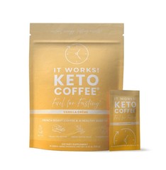 It Works! Keto Coffee VANILLA CREME Collagen Peptides MCT Oil 15 single Exp 2028